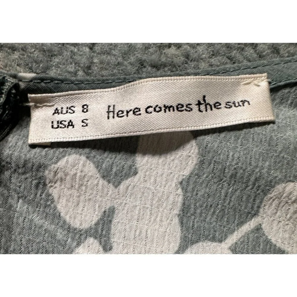 Here Comes The Sun Womens Floral Size S Tie Front Coconut Girl Mini Dress Resort - Picture 12 of 16